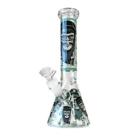 Bonguri - Bong sticla, Black Sheep, Glow Green Gorilla, Triple Glass, 25cm