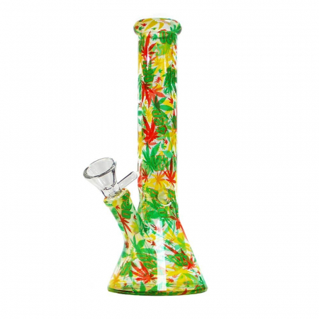 Bonguri - Bong sticla, Black Sheep, Rasta Leaves, 26cm