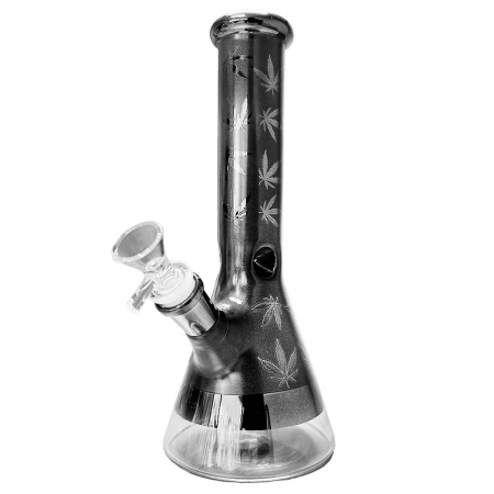 Bonguri - Bong sticla, Black Sheep, Weed Leaves Gri, 25cm
