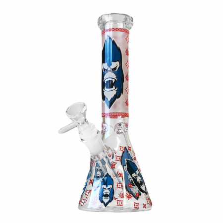Bonguri - Bong sticla, Black Sheep, Glow Dark Red Gorilla, Triple Glass, 25cm