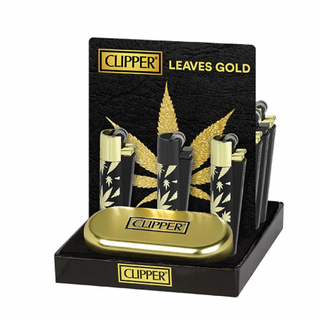 Altele - Bricheta Clipper, metal, Gold Leaves