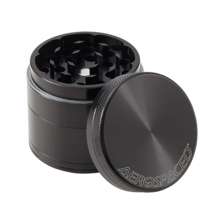 Grindere tutun si ierburi - Grinder metalic Aerospaced by Higher Standards, Gun Black, 4 parti, Ø50mm