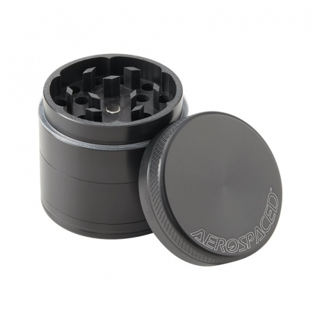 Grindere tutun si ierburi - Grinder metalic Aerospaced by Higher Standards, Gun Black, 4 parti, Ø40mm