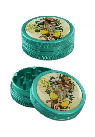 Grindere tutun si ierburi - Grinder metalic 'Black Leaf' Hanuman, 2 Parti, Ø50mm