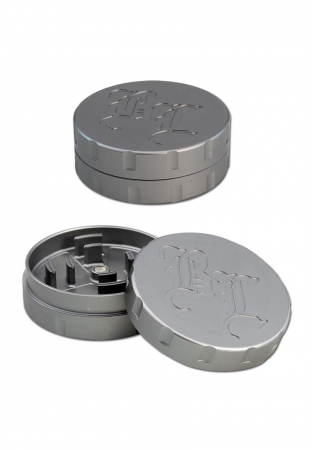 Grindere tutun si ierburi - Grinder metalic 'Black Leaf' Startrails, 2 Parti, Argintiu, Ø62mm