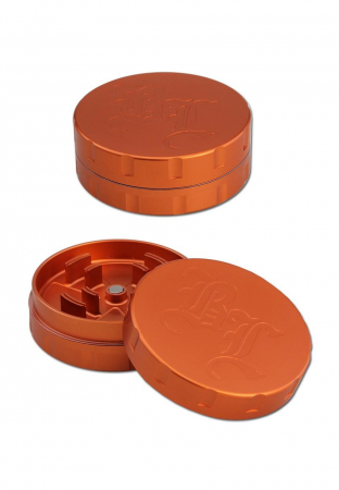 Grindere tutun si ierburi - Grinder metalic 'Black Leaf' Startrails, 2 Parti, Portocaliu, Ø62mm