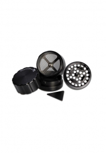 Grinder metalic 'Black Leaf' Startrails, Negru, 4 parti, Ø42mm [1]