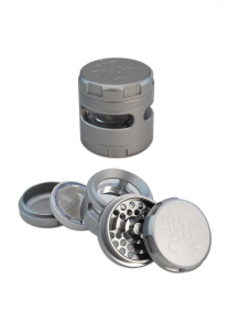 Grindere tutun si ierburi - Grinder Black Leaf, Windoz, 4 Parti, Silver, Ø62mm