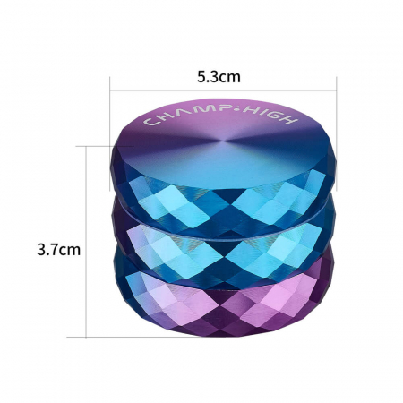 Grinder metalic Champ-High, 3 Parti, Duo-Color, Ø53mm [2]