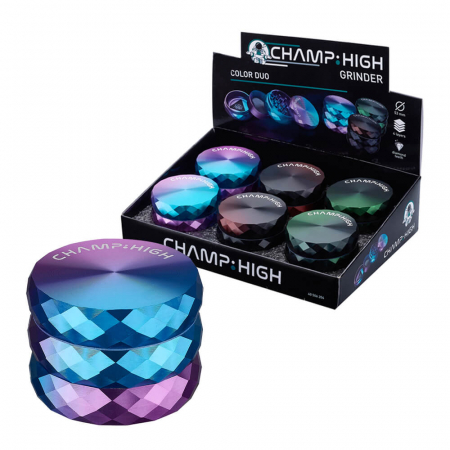 Grindere tutun si ierburi - Grinder metalic Champ-High, 3 Parti, Duo-Color, Ø53mm