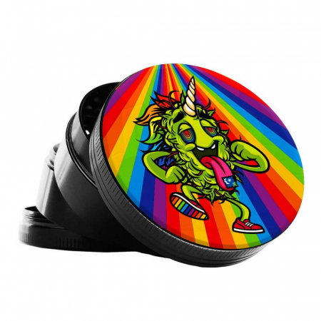 Grindere tutun si ierburi - Grinder metalic Best Buds, 4 Parti, Rainbow LSD, Ø50mm