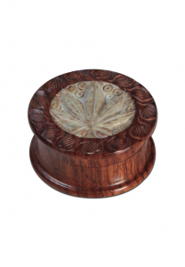 Grindere tutun si ierburi - Grinder RoseWood 'Leaf' Inlay, 2 Parti, Ø40mm