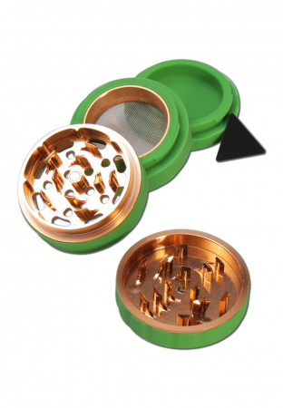 Grindere tutun si ierburi - Grinder Silicon, Verde, 4 parti, Ø63mm