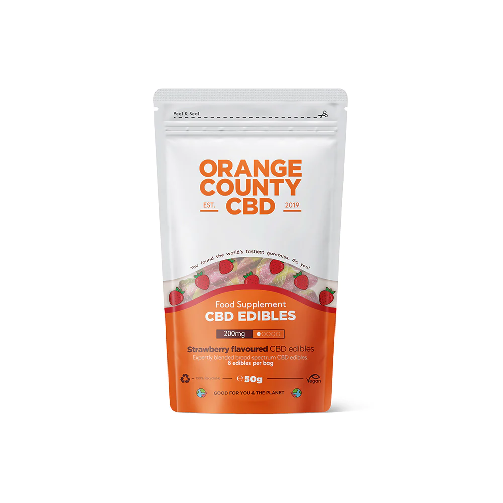 Bomboane & Gume - Jeleuri CBD, Orange County CBD, Capsuni, 200mg