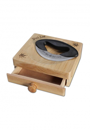Grindere tutun si ierburi - Tava cu sertar si cutit, Black Leaf