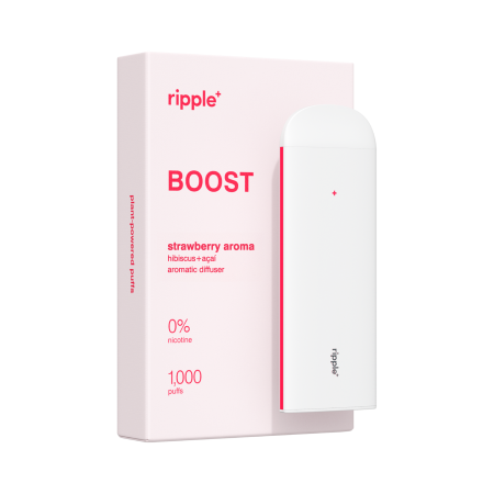 Tigari electronice - Tigara electronica, Ripple+, BOOST, Capsuni, fara nicotina, 1000 pufuri