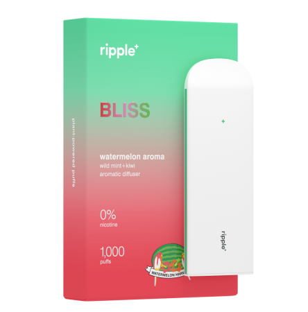 Tigari electronice - Tigara electronica, Ripple+, BLISS, Pepene verde, fara nicotina, 1000 pufuri