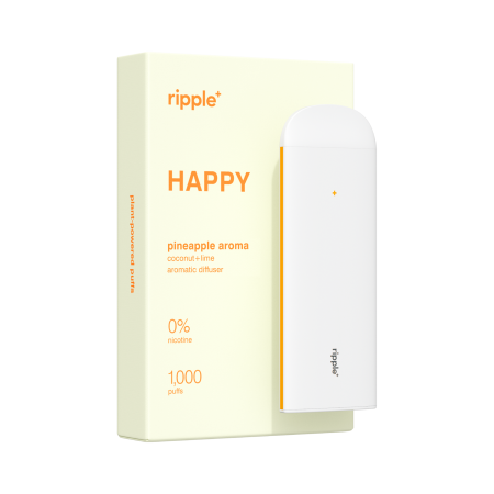 Tigari electronice - Tigara electronica, Ripple+, HAPPY, Ananas, fara nicotina, 1000 pufuri