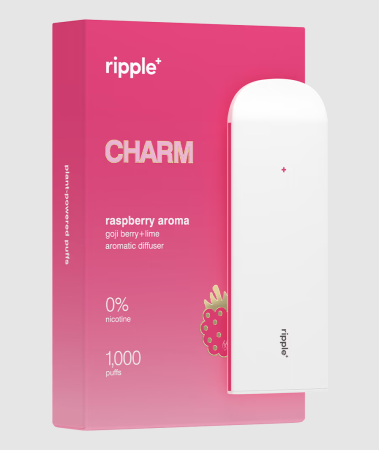 Tigari electronice - Tigara electronica, Ripple+, CHARM, Zmeură, fara nicotina, 1000 pufuri