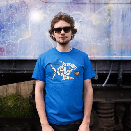 Tricou THTC Plastic Fish - Canepa/Bumbac - Albastru [1]