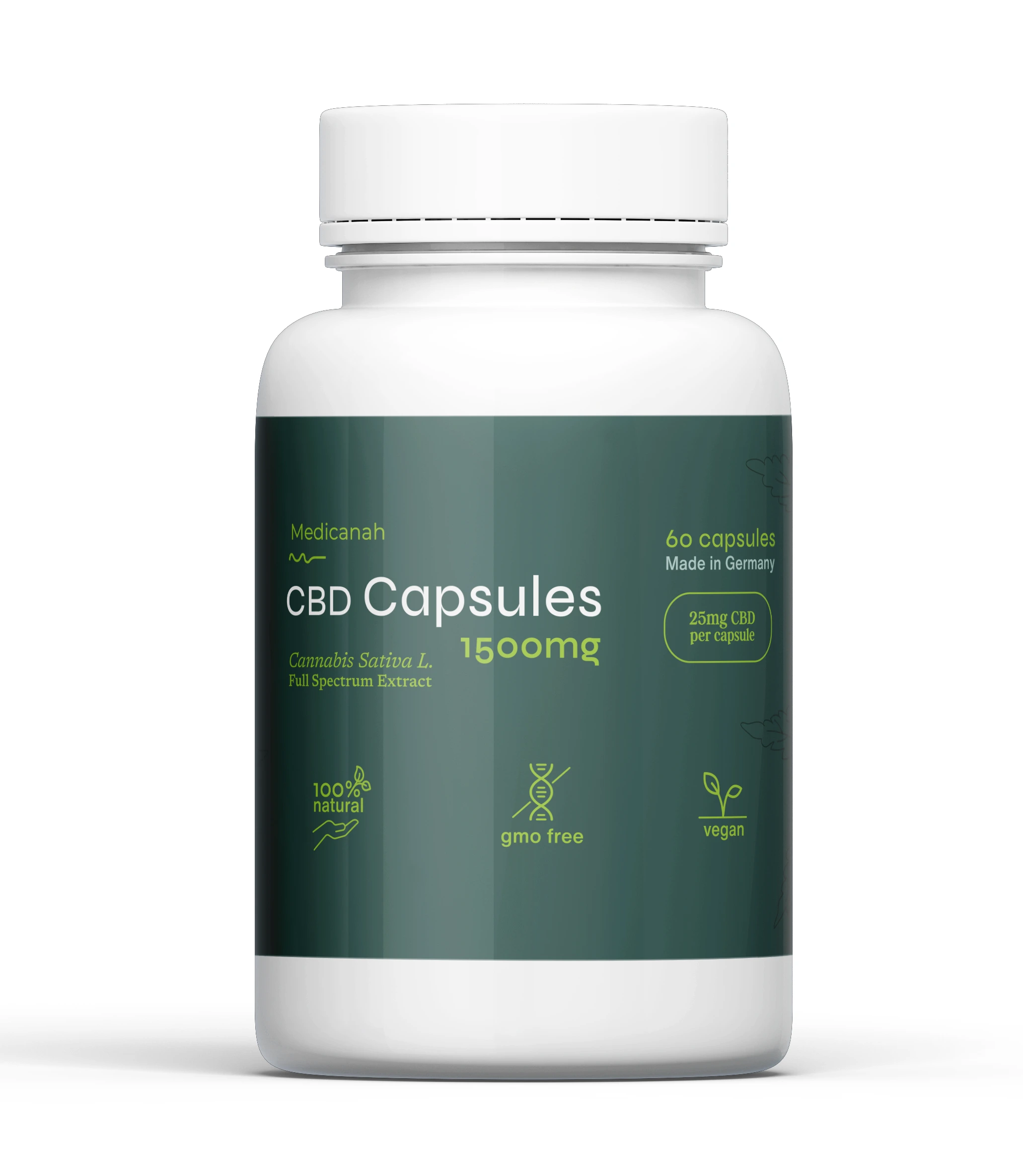 Capsule CBD - Pachet PROMO 3+1, Canabis Oil Capsule CBD, Full Spectrum, 60 capsule, 25mg (1500mg)
