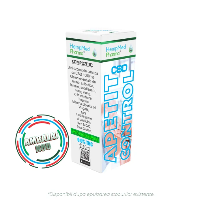 Ulei ozonat cu CBD - Ulei de Canepa Ozonat CBD 1000mg, Apetite Control, HempMedPharma, 10ml