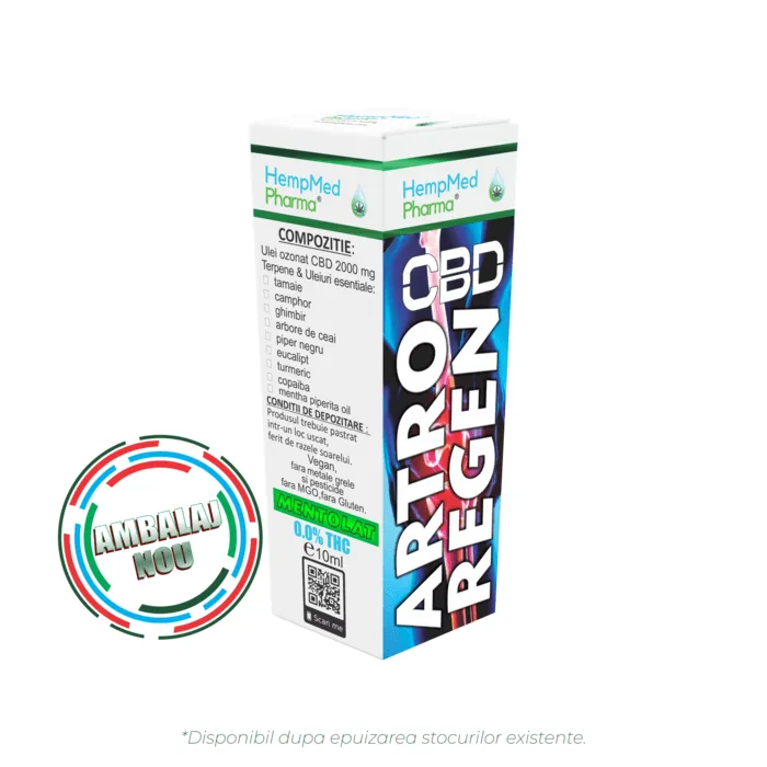 Ulei ozonat cu CBD - Ulei de Canepa Ozonat CBD 2000mg, Artro Regen, HempMedPharma, 10ml