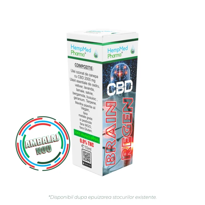 Ulei ozonat cu CBD - Ulei de Canepa Ozonat CBD 2000mg, Brain Regen, HempMedPharma, 10ml