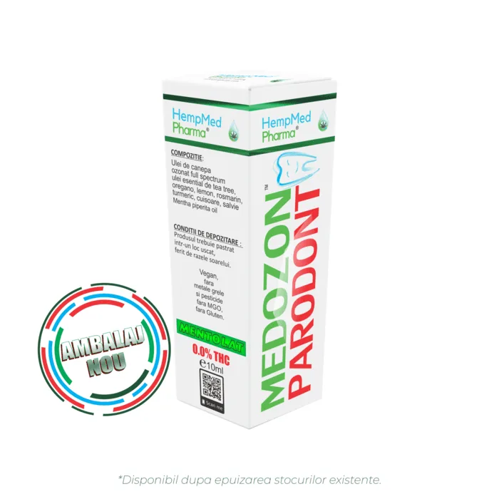 Ulei ozonat cu CBD - Ulei de Canepa Ozonat CBD 250mg, Medozon Paradont, HempMedPharma, 10ml