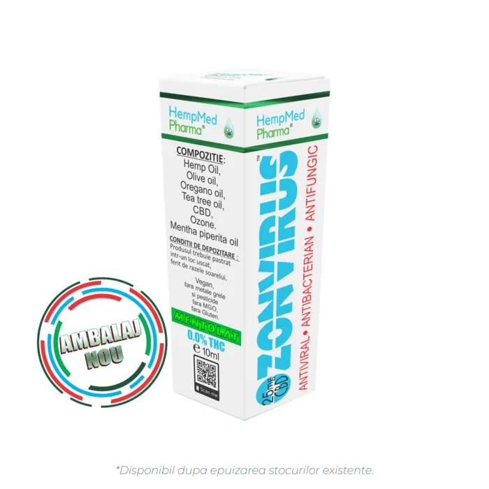 Ulei ozonat cu CBD - Ulei de Canepa Ozonat CBD 25mg, Ozonvirus, HempMedPharma, 10ml