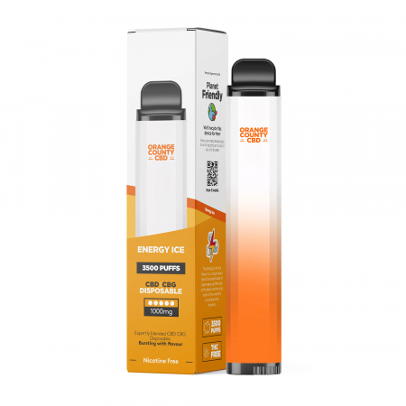Vaporizatoare CBD - Vaporizator CBD + CBG, Orange County CBD, Energy Ice, 1000mg
