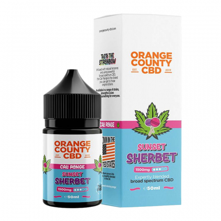E-Lichid CBD - E-Lichid CBD 3%, Orange County CBD Cali E-Liquid Sunset Sherbet, 1500mg, 50ml