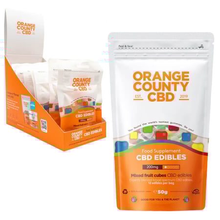 Dulciuri CBD - Jeleuri CBD, Orange County CBD, Cuburi , 200mg