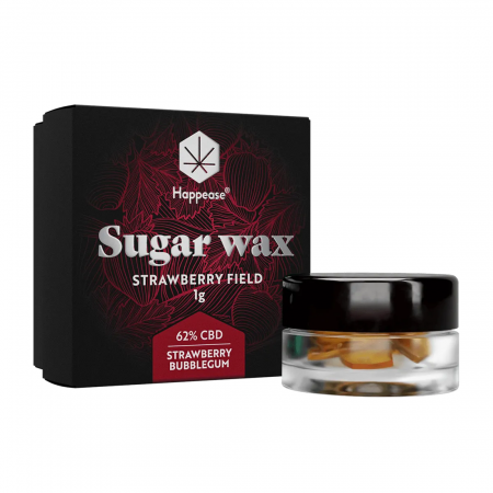 CBD Pur - Sugar Wax CBD + terpeni, 62%, 1gr, HAPPEASE, Strawberry Bubblegum