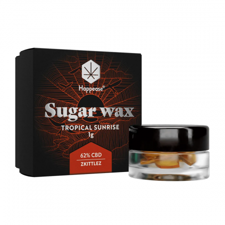 CBD Pur - Sugar Wax CBD + terpeni, 62%, 1gr, HAPPEASE, Zkittlez