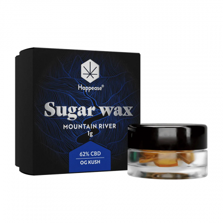 CBD Pur - Sugar Wax CBD + terpeni, 62%, 1gr, HAPPEASE, OG Kush