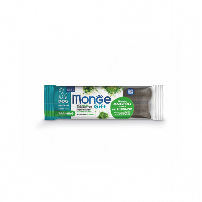 5533 MONGE D GIFT MEAT BARS TRAINING DUCK SPIRULINE 40GR [1]