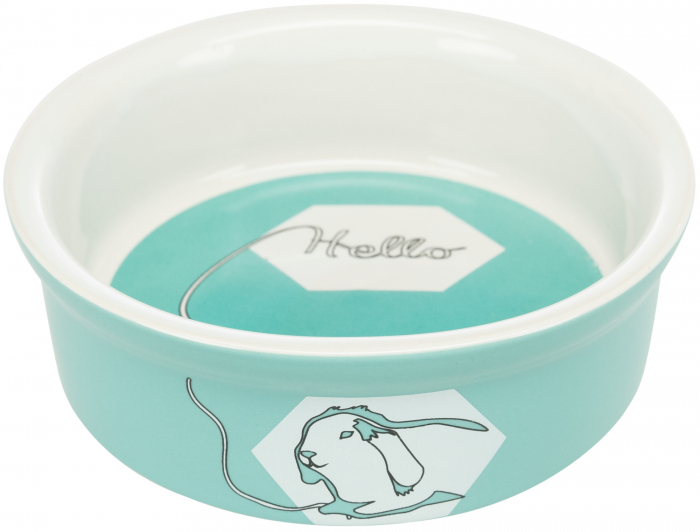 Castron Ceramic Pentru Iepuri, Hello, 240 ml/ 12 cm, Diferite Culori, 60736 [1]