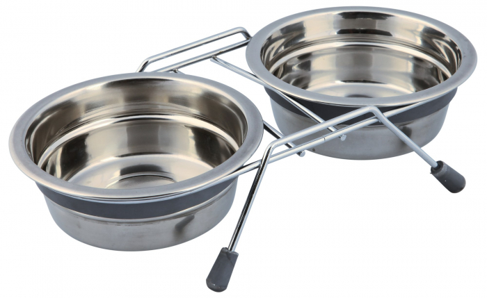 Set 2 Castroane Inox Cu Suport Metalic, 2x0.45 l/13 cm/27x6x15 cm, 25231 [1]