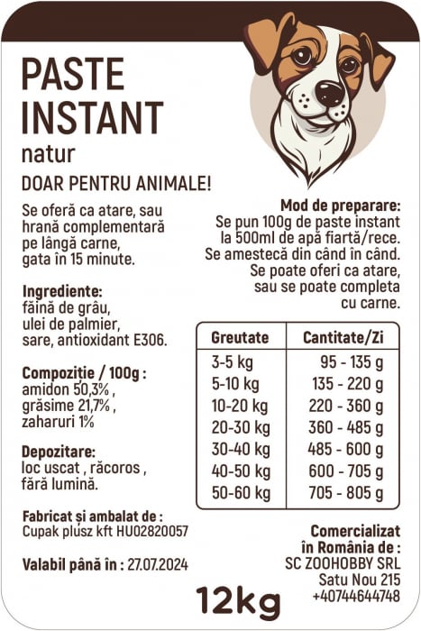 Cupak Paste Instant pentru Caini 13.5 kg [5]