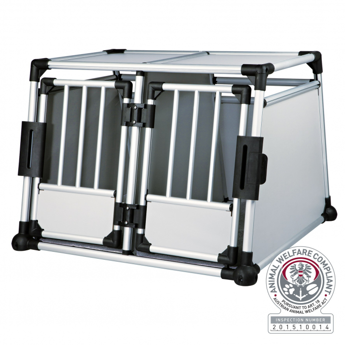 Cusca Dubla De Transport, Aluminiu, M-L: 93x64x88 cm, Pana la 50 kg, Argintiu/Gri, 39345 [2]