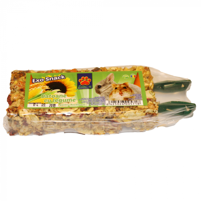 Exo Snack Baton pentru Rozatoare cu Legume 2 buc 70 g [1]