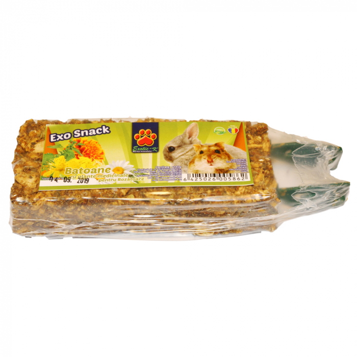 Exo Snack Baton pentru Rozatoare cu Plante Medicinale 2 buc 70 g [1]