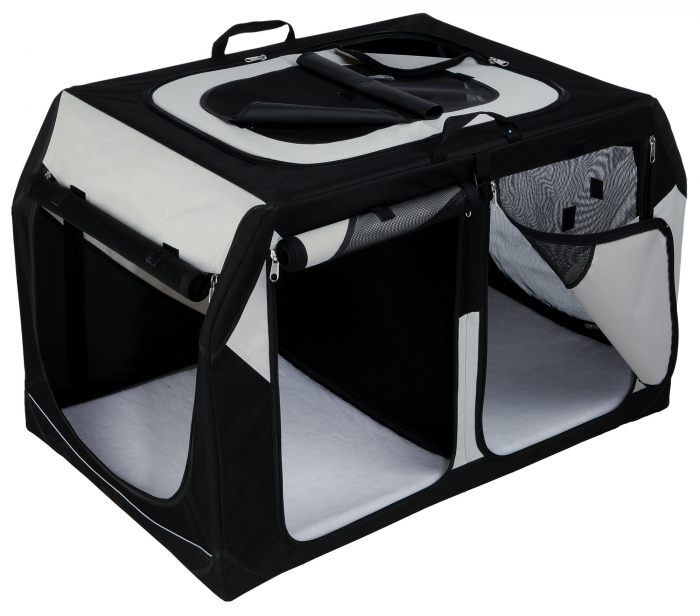 Geanta Transport Auto/Cazare Caini, Vario Double, S: 91x60x61/57 cm, Negru/Gri, 39725 [2]