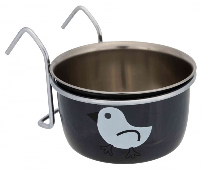 Hranitor din Inox pentru Pasari, cu Suport, 200ml/8 cm, 54920 [1]