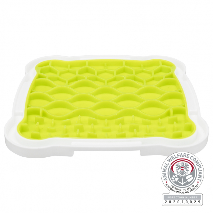 Farfurie Pentru Hranire Lenta, Lickâ€™n'Snack, 20x20 cm, Lime/Alb, 34952 [2]
