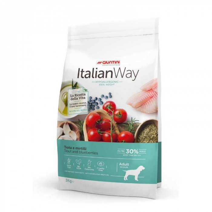 Italian Way Caini Pastrav si Afine Hypoalergenic Adult Medium 12kg [1]