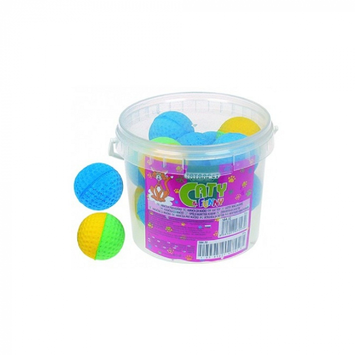 Jucarie minge color pt pisicute 18 buc/cut [1]