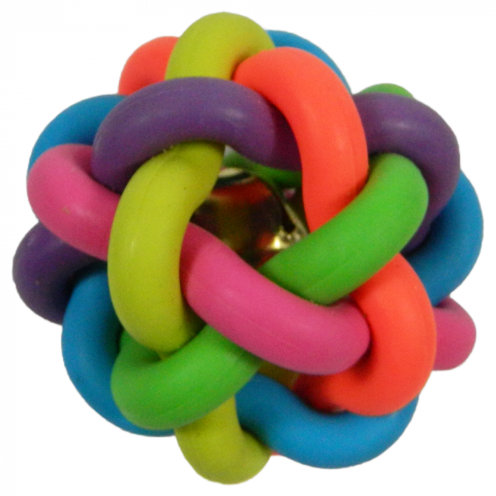 Jucarie minge impletita & clopotel 8 cm [1]