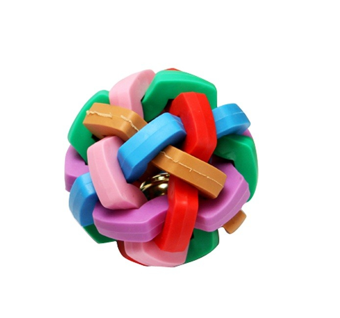 Jucarie minge impletita & clopotel hard 6 cm [1]